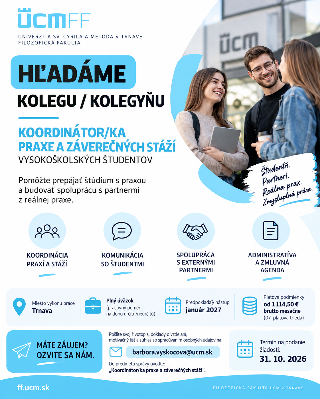 ponuka prace ff ucm 2026 | WebJET CMS